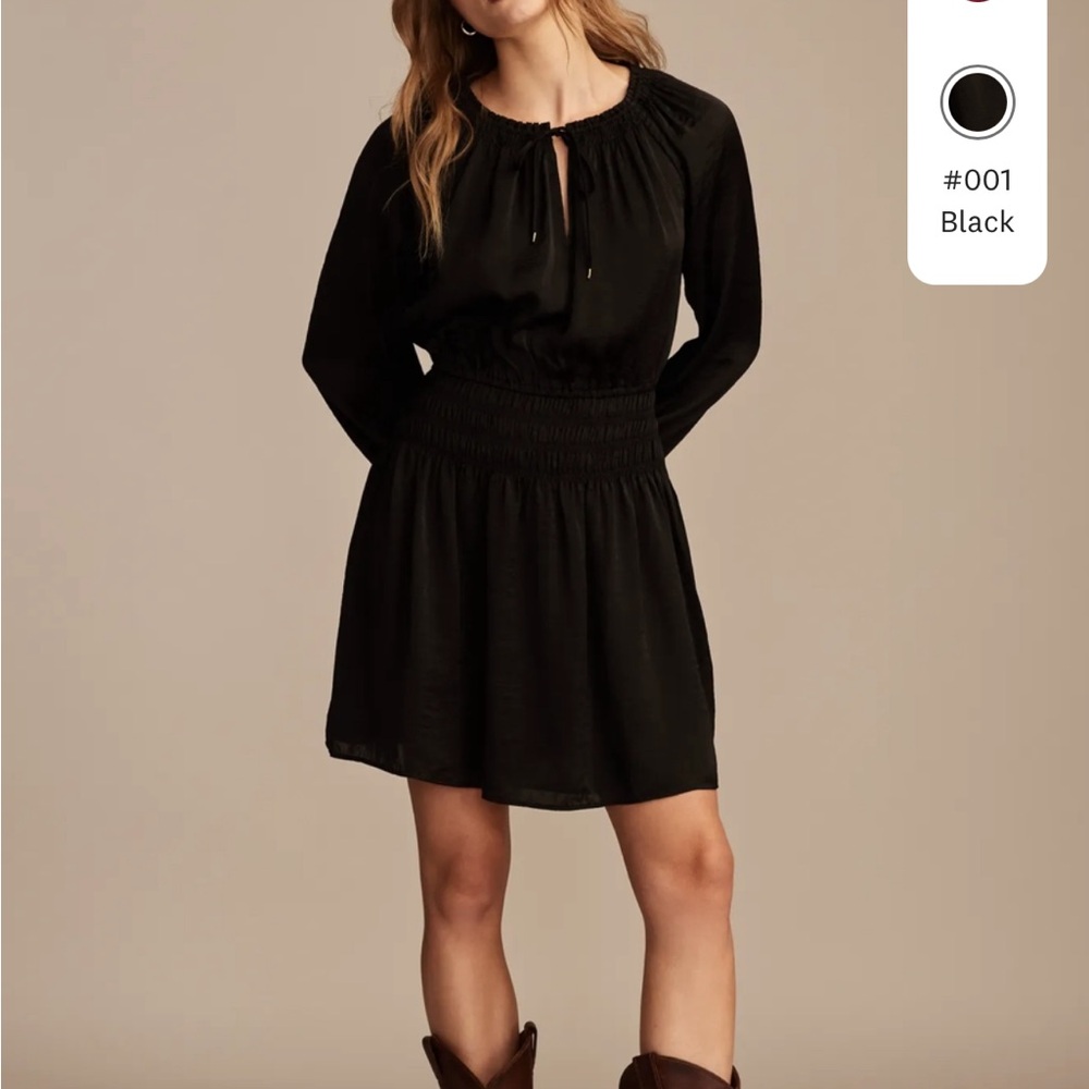 Lucky Brand Black Long SleeveSatin Mini Dress size XXL